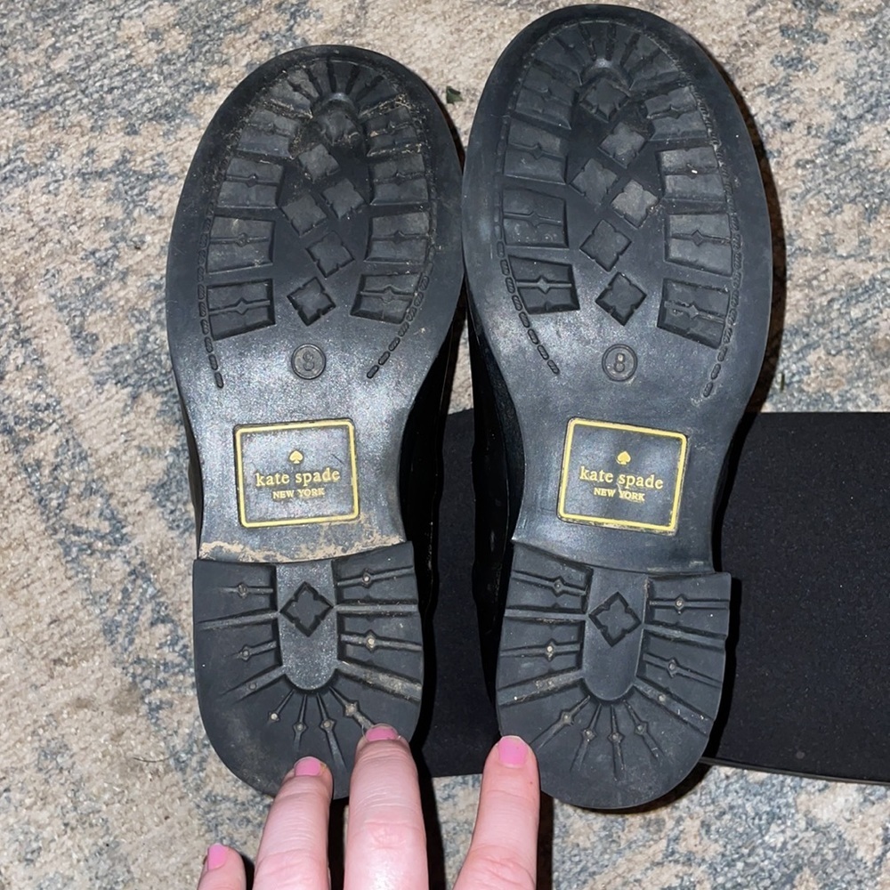 Kate Spade ♠️ Bliss Wellington Moto Rain Boots in Black size 8 - Picture 10 of 10